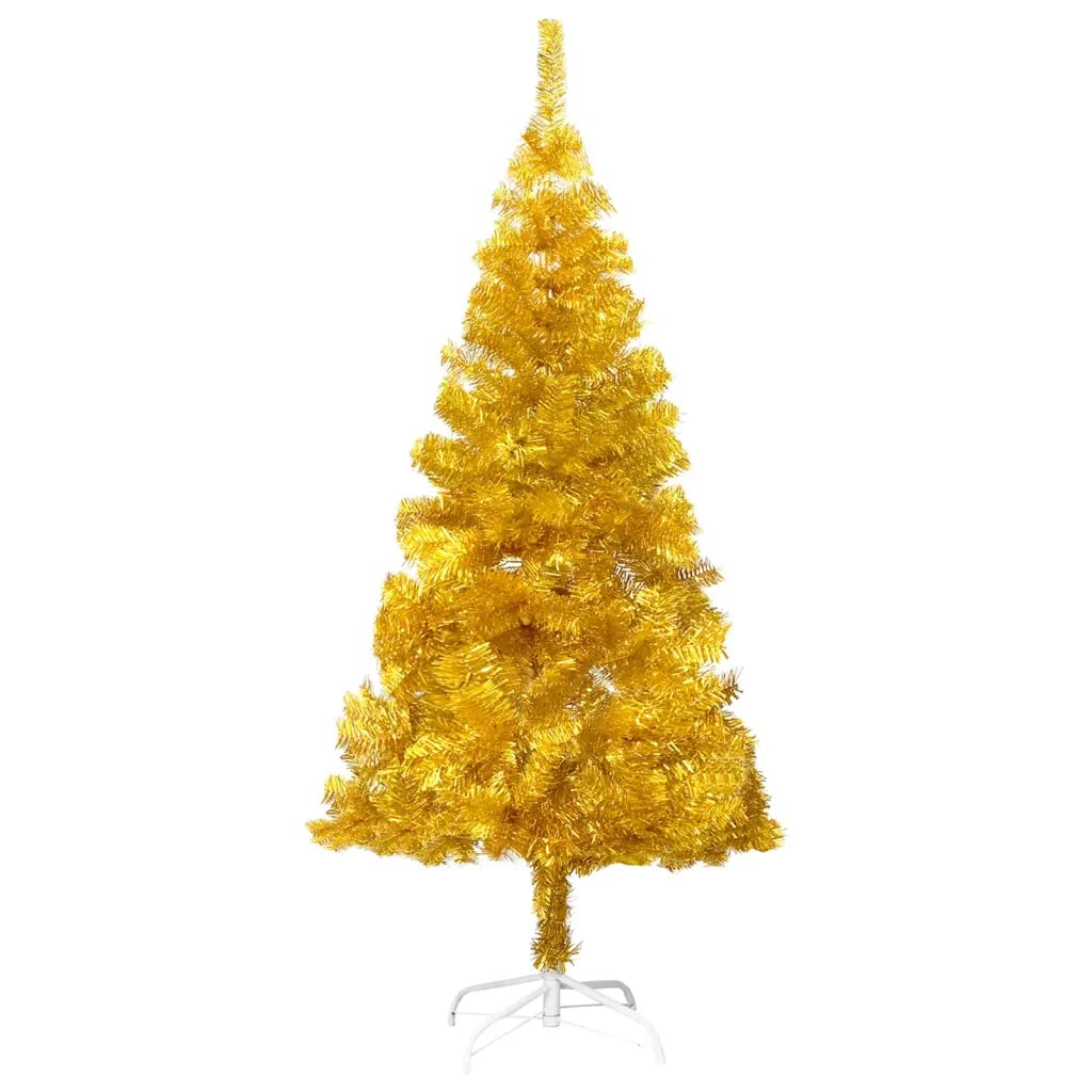 vidaXL Artificial Christmas Tree with Stand Gold 94.5&quot; PET