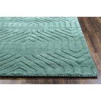 Rizzy Home | Tc8577 | Technique Collection | Wool Area Rug | 3' X 5' | Blue/Dark Teal Solid