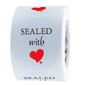 Sealed With Love Stickers ,1.5 Inch Kraft Homemade With Love Stickers Envelope Decorating Sealing Stickers (500 Labels On A Roll