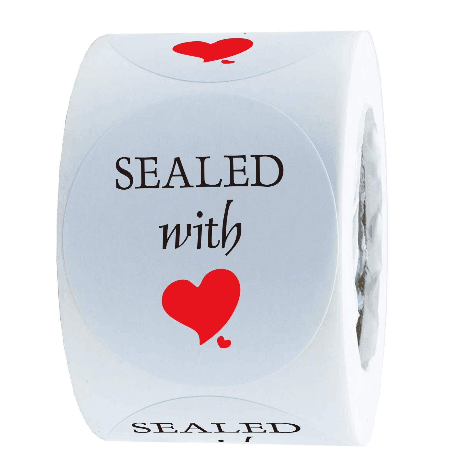 Sealed With Love Stickers ,1.5 Inch Kraft Homemade With Love Stickers Envelope Decorating Sealing Stickers (500 Labels On A Roll