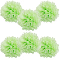 WYZworks Set of 6 - Light Apple Green 12 - (6 Pack) Tissue Pom Poms Flower Party Decorations for Weddings, Birthday, Halloween, 