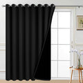 Yakamok Total Blackout Extra Wide Patio Sliding Door Curtains, Grommet Thermal Insulated Blind Curtains, Sliding Glass Door Pane