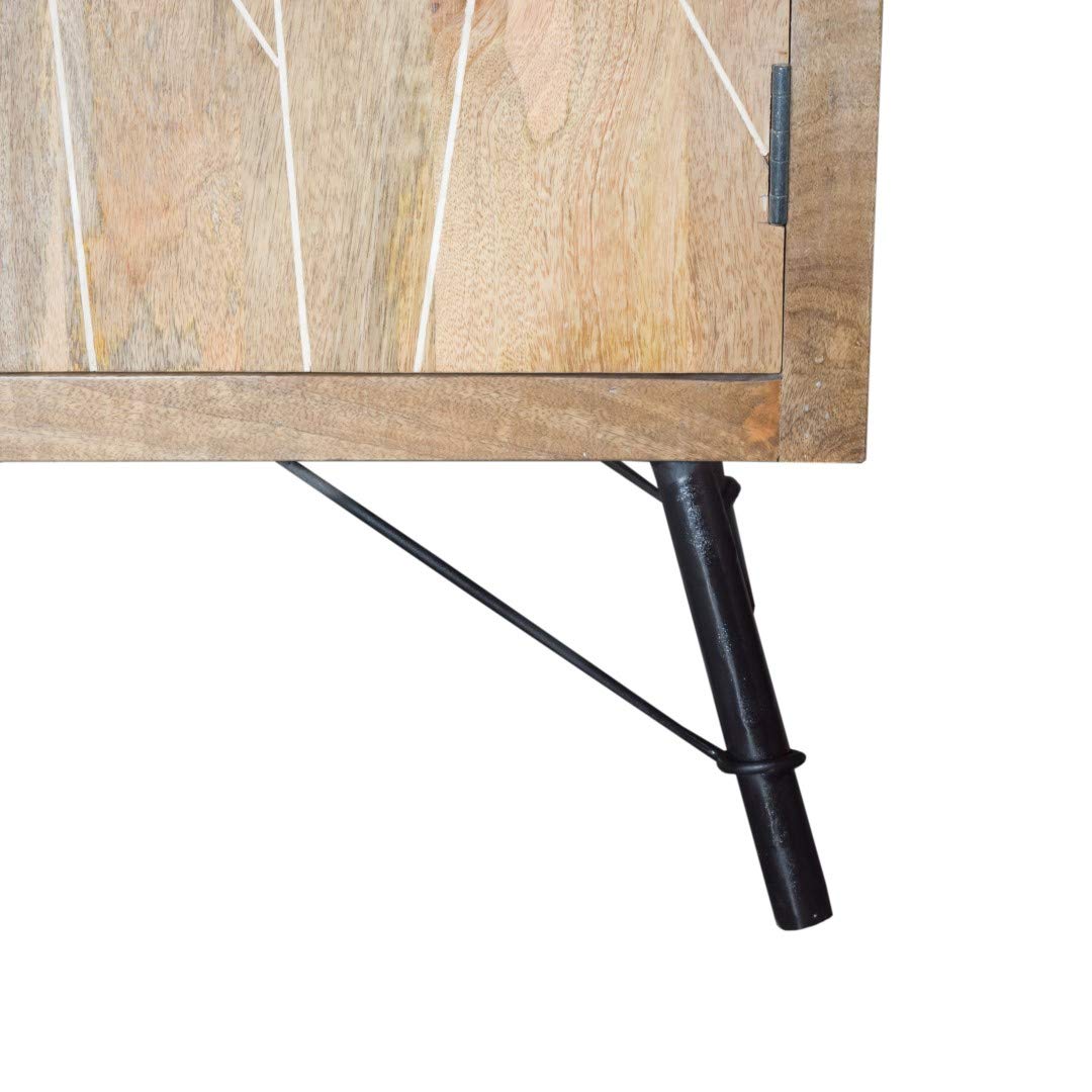 HomeRoots Office 17' X 68' X 82' Natural Tones Iron Wood Large Bookshelf