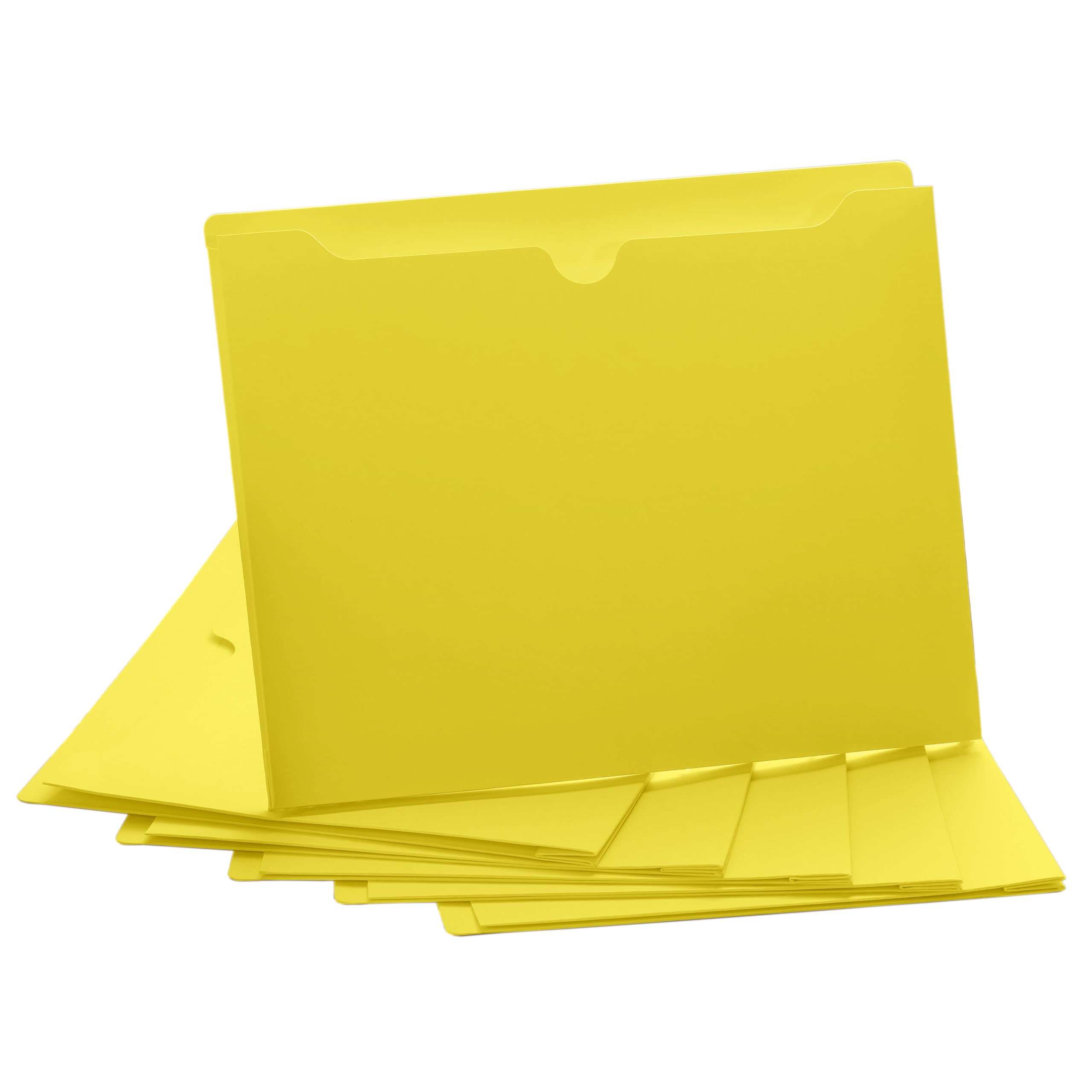 Yellow File Jackets, 2 Inch Expansion, Letter Size, Reinforced Straight-Cut Tab, 6 Pack