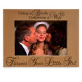 KATE POSH Today a Bride, Tomorrow a Wife, Forever Your Little Girl Picture Frame - Engraved Natural Wood Photo Frame - Mother of