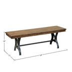 Intercon The District 54" Backless Side Stretchers, Copper Bench