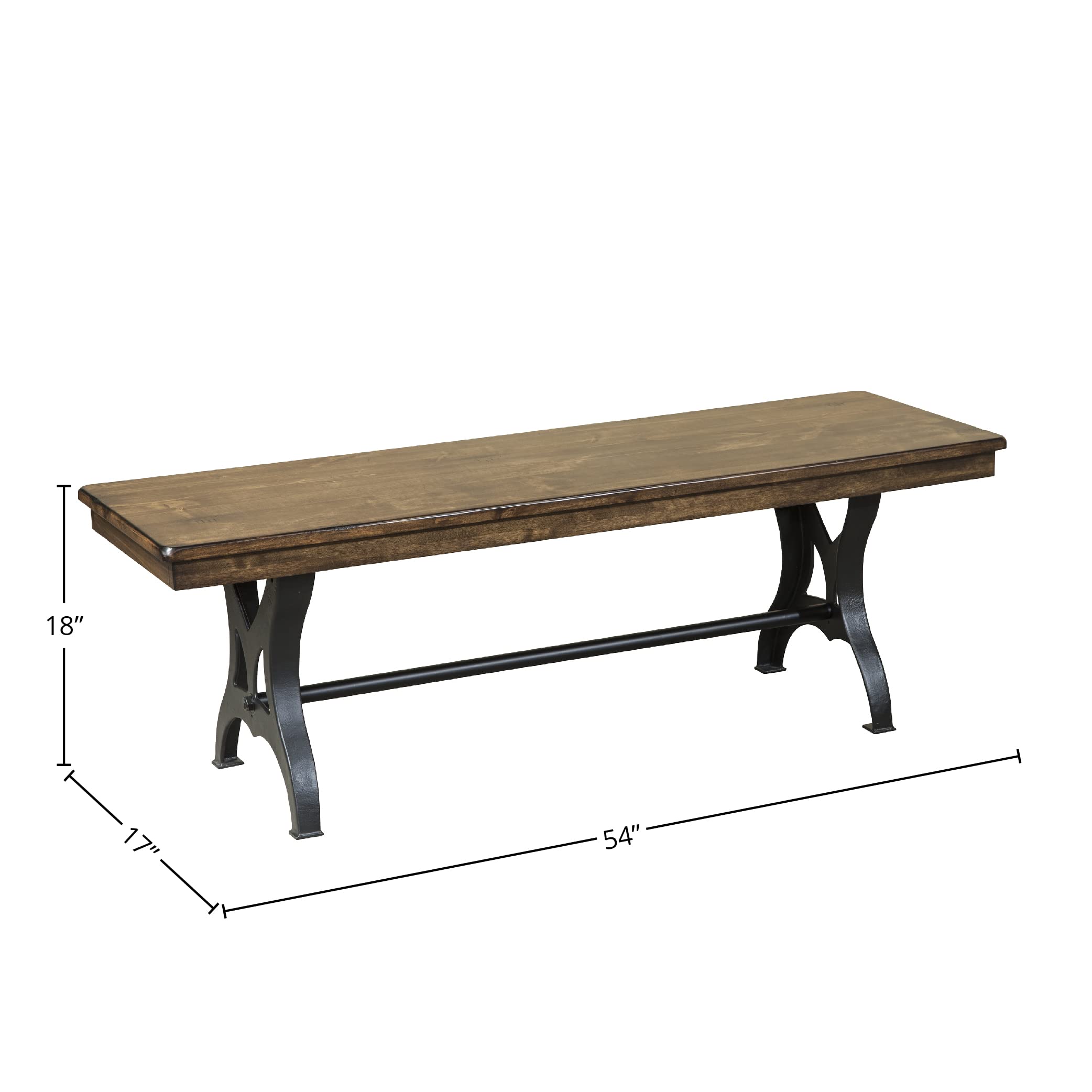 Intercon The District 54" Backless Side Stretchers, Copper Bench