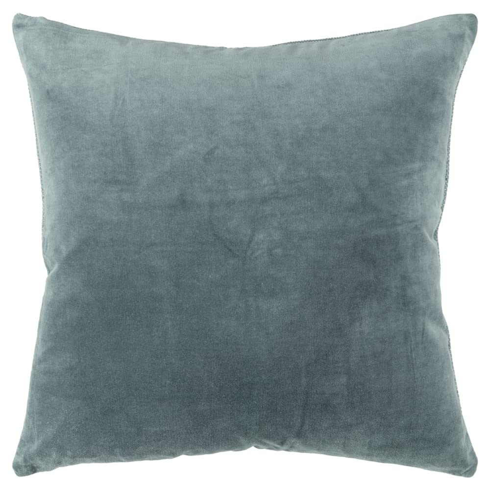 Rizzy Home 22&quot; x 22&quot; Cotton Canvas Pillow Cover in Teal