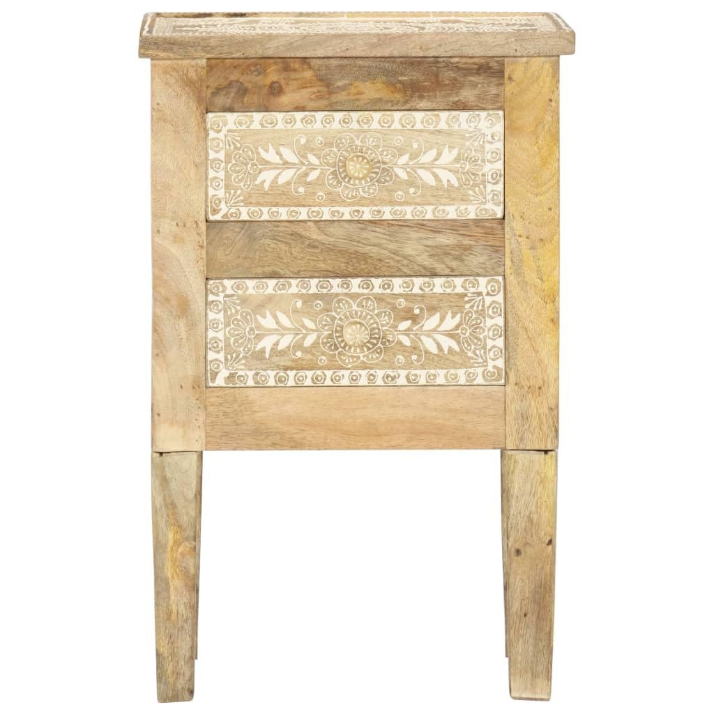 Hand Painted Bedside Table 40 x 30 x 60 cm in Solid Mango Wood