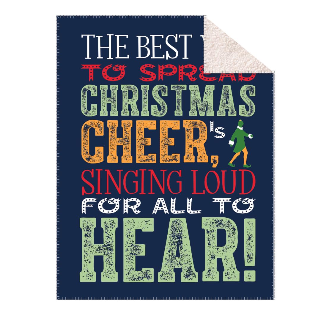 Franco Elf The Movie Holiday Christmas Bedding Soft Plush Sherpa Blanket Throw, 46 In X 60 In, (Officially Licensed Product)