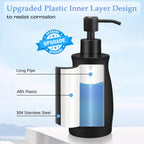 Arktek Matte Black Soap Dispenser Stainless Steel 13.5 Oz - Liquid Hand Lotion Dispenser Decor Refillable Dishwashing Soap Dispe