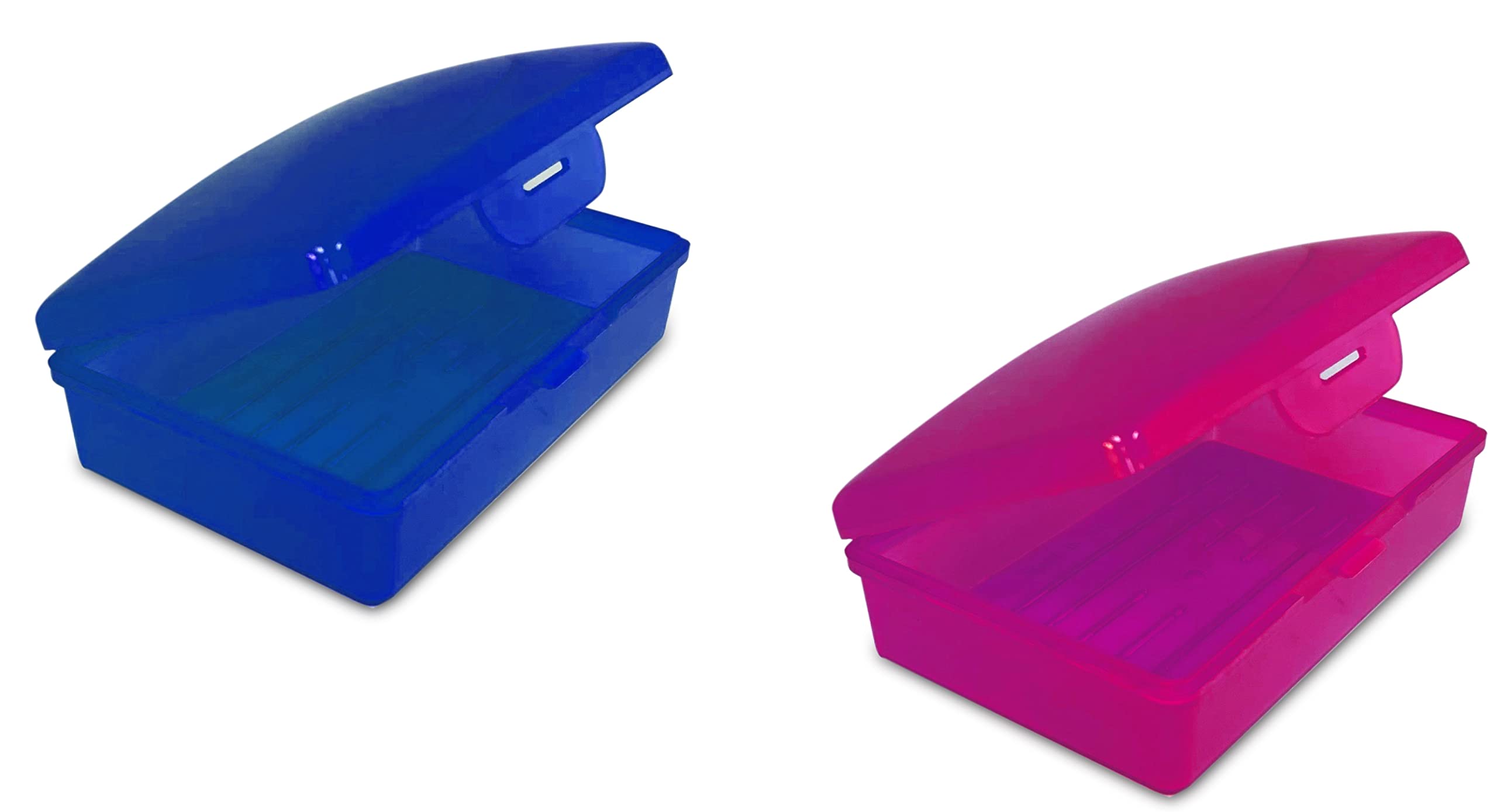 American Comb Soap Box with Lid, Pink & Blue, Set of 2