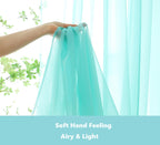 Pi Sheer Curtains 63 Inches Long,Light Window Treatment Airy Voile With Rod Pocket For Kitchen/Bedroom/Living Room/Small Window 2 Panels (W42Xl63,Lake Blue)