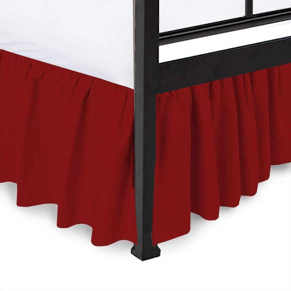 Ruffled Bed Skirt Split Corners Ultrasoft Poly Cotton/Microfiber Upto 12'' Drop Expertise Tailored Fit Wrinkle Free Bed Skirt Du