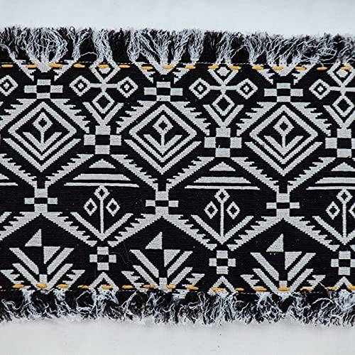 HomeRoots 100% Cotton Black and White Patched Throw Pillow