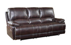 HomeRoots 89" Brown Microfiber Reclining Sofa with Black Legs