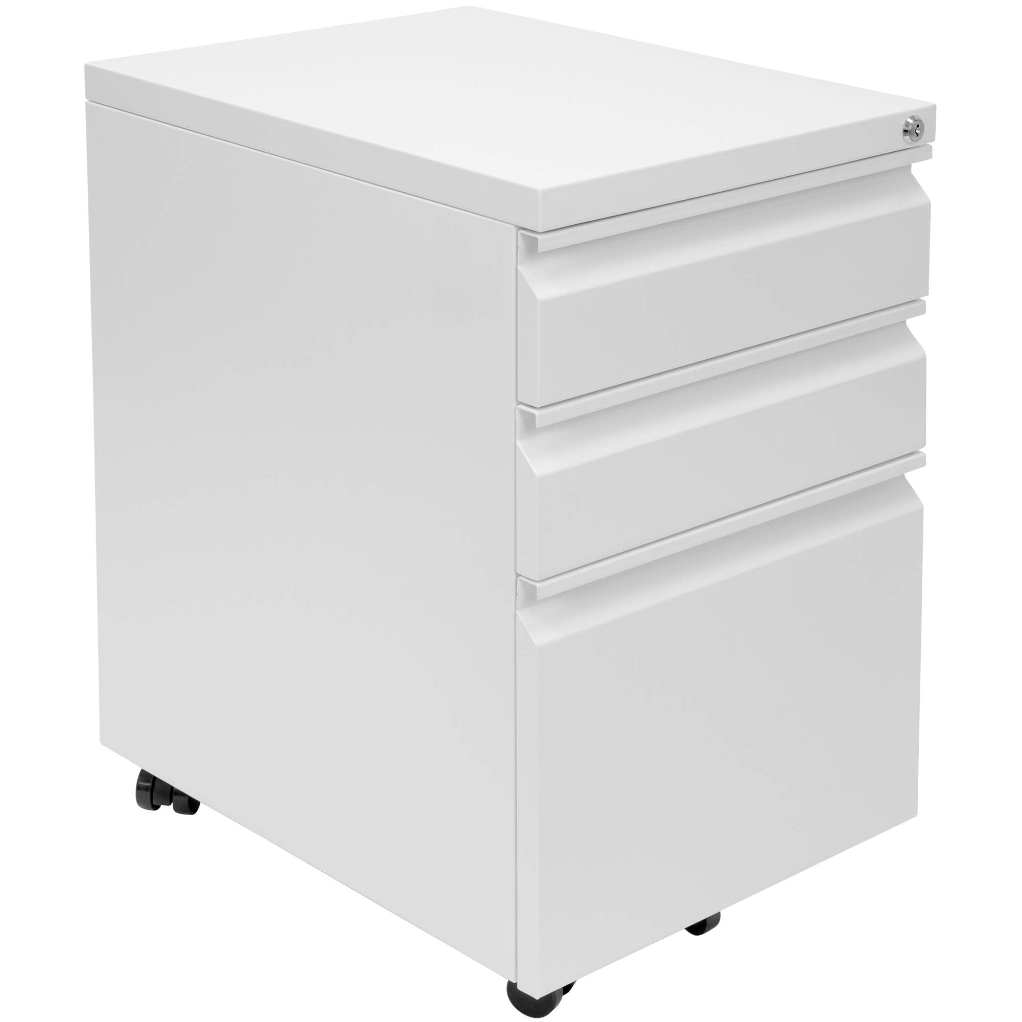 Mount-It! Mobile File Cabinet with 3 Drawers | Under Desk Rolling Storage with Lock for Supplies, Files, and Materials, Mobile S