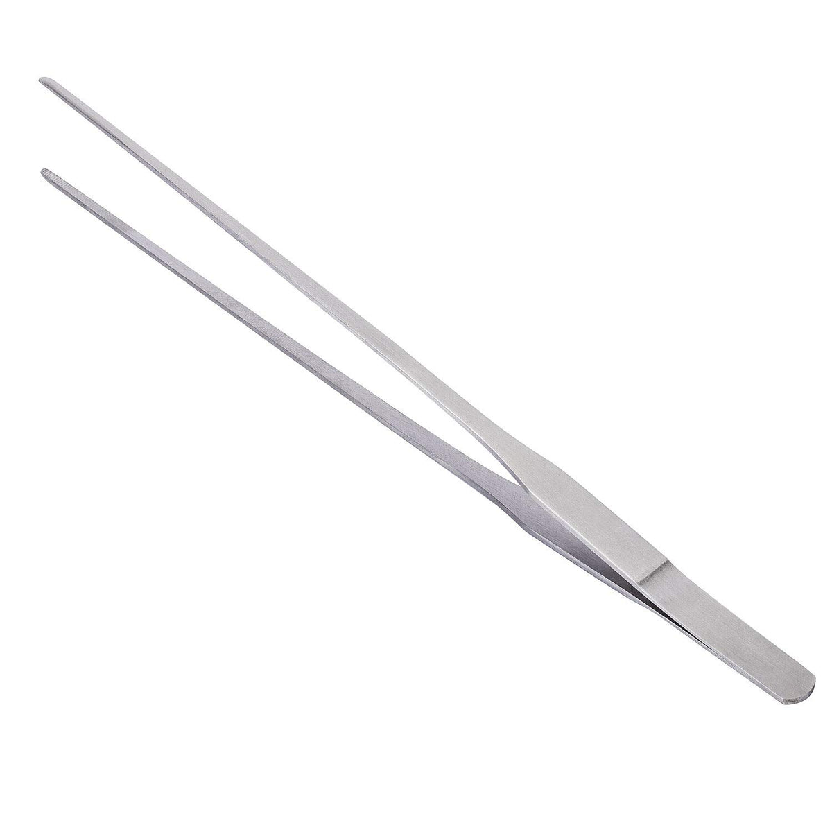 Stainless Steel Polished Extra-Long 10.6 Inch Tongs Tweezers With Precision Serrated Tips For Garden, Kitchen, Indoor & Outdoor