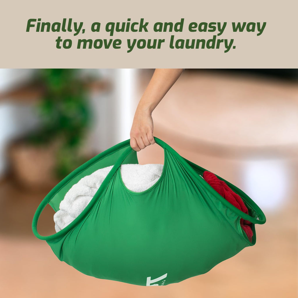 Laundry Turtle Large 26" Collapsible Laundry Basket | Hamper 2.0 | Green | Lycra