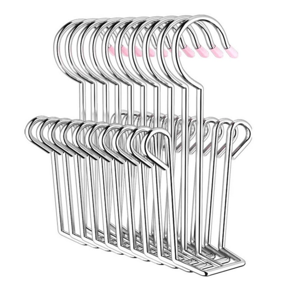 Leoyoubei 10 Pack Stainless Steel Shoes Hanger Drying Rack for Dehumidifying Hanging Leather Shoes,Double Hook Design Drying She