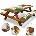 Rnoony 6Ft Polyester Picnic Table Cover With Bench Covers Windproof & Waterproof Tablecloth, Perfect For Camping Gifts & Rv Essentials, Cool Camping Gadgets With Carrying Bag 72X30 Inches 4Pcs Tree