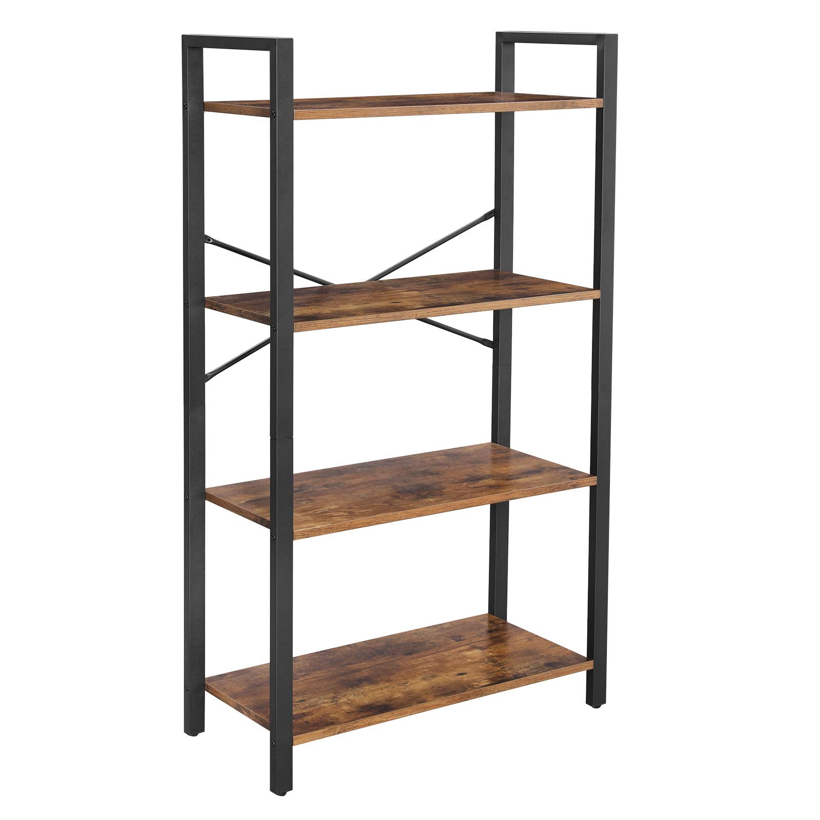 VASAGLE 4-Tier Tall Bookshelf, Bookcase with Steel Frame, Book Shelf for Living Room, Home Office, Study, 11.8 x 25.9 x 47.2 Inc