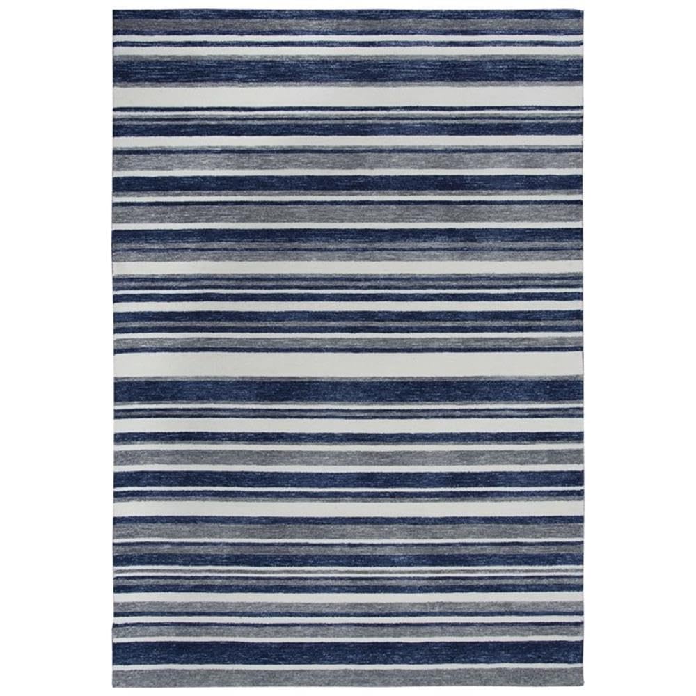 Rizzy Home Alora Decor Bermuda 8'6"X11'6" Stripe Blue/Ivory/Gray Hand-Tufted Area Rug