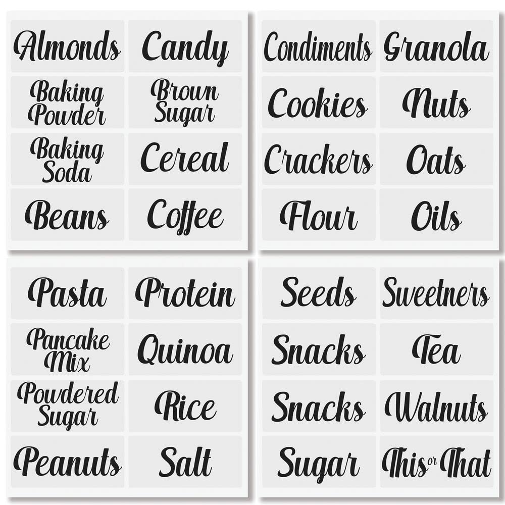mDesign Home Organization Labels - Preprinted Label Stickers for Kitchen Pantry Storage and Cleaning - Household Organizing for 