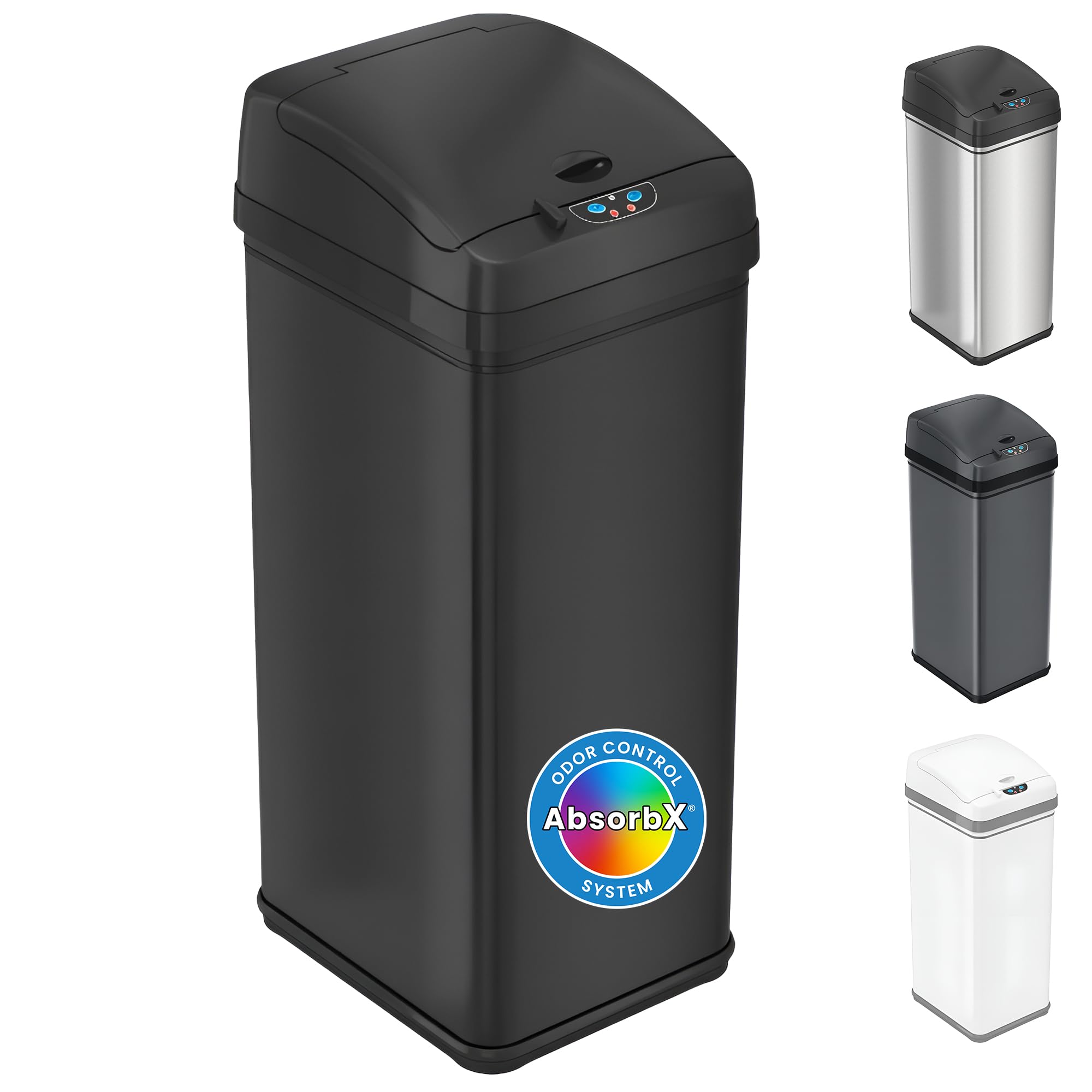 iTouchless 13 Gallon Automatic Garbage Can with Odor Filter, 50L Touchless Kitchen Wastebasket, Smart Hands-Free Motion Sensor L