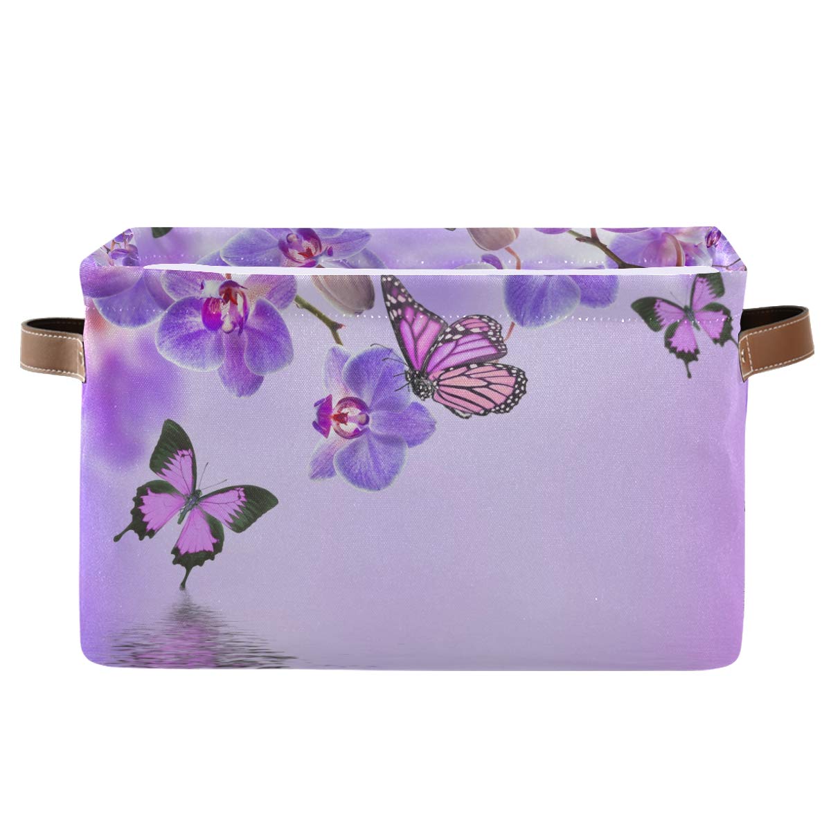 Storage Basket Cube Spring Flower Orchid Butterfly Large Collapsible Toys Storage Box Bin Laundry Organizer for Closet Shelf Nur