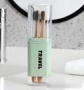 PRAMANTA Multi Purpose DoubleLayer Travel Toothbrush Case Toothpaste Holder Portable Mouthwash Cup (1Pcs) (Transparent + Multic
