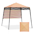 Eagle Peak 8X8 Pop Up Canopy Tent With Sidewall, Compact, Portable Slant Leg Instant Sun Shelter For Beach, Sports, & Camping, 8