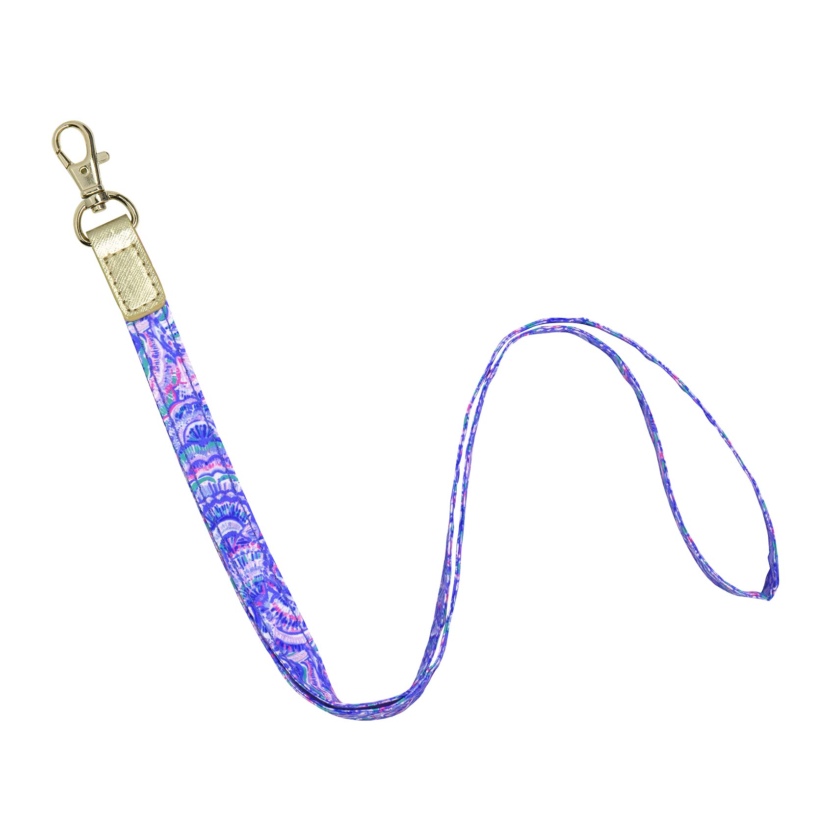 Lilly Pulitzer Cute Lanyard For Id Badges And Keys, Blue Womens Lanyard Keychain, Colorful Lanyard With Metal Hook, Happy As A C