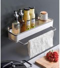 ZURATO Plastic Self Adhesive Bathroom Shelf Storage Organizer No Drilling Shower Shelf Kitchen Storage Basket Rack Shelves Punch