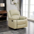 Caberryne Leather Recliner Chair for Living Room Furniture Set,Beige Leather Reclining Chair for Small Space/Rv, Wall Hugger Rec
