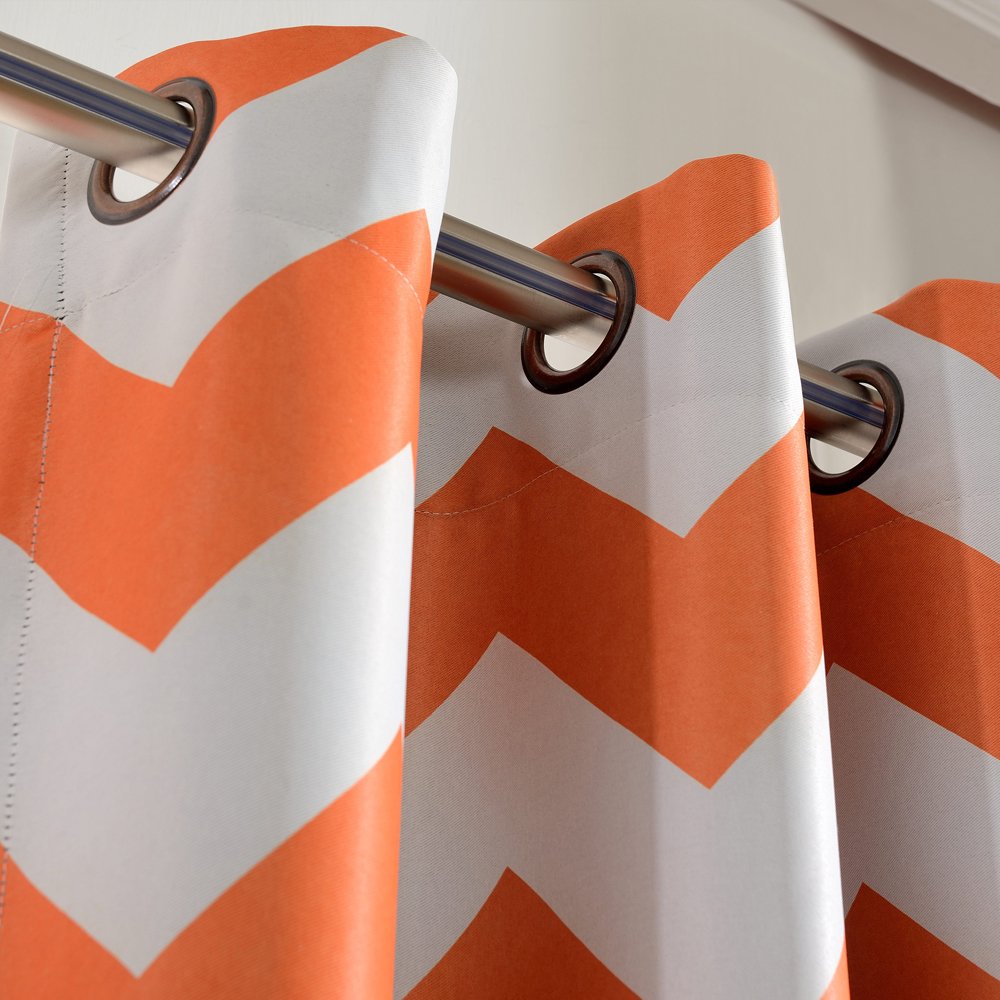 Melodieux Fashion Chevron Curtains For Living Room Dining Room, Darkening Blackout Grommet Top Window Drapes Soundproof Thermal