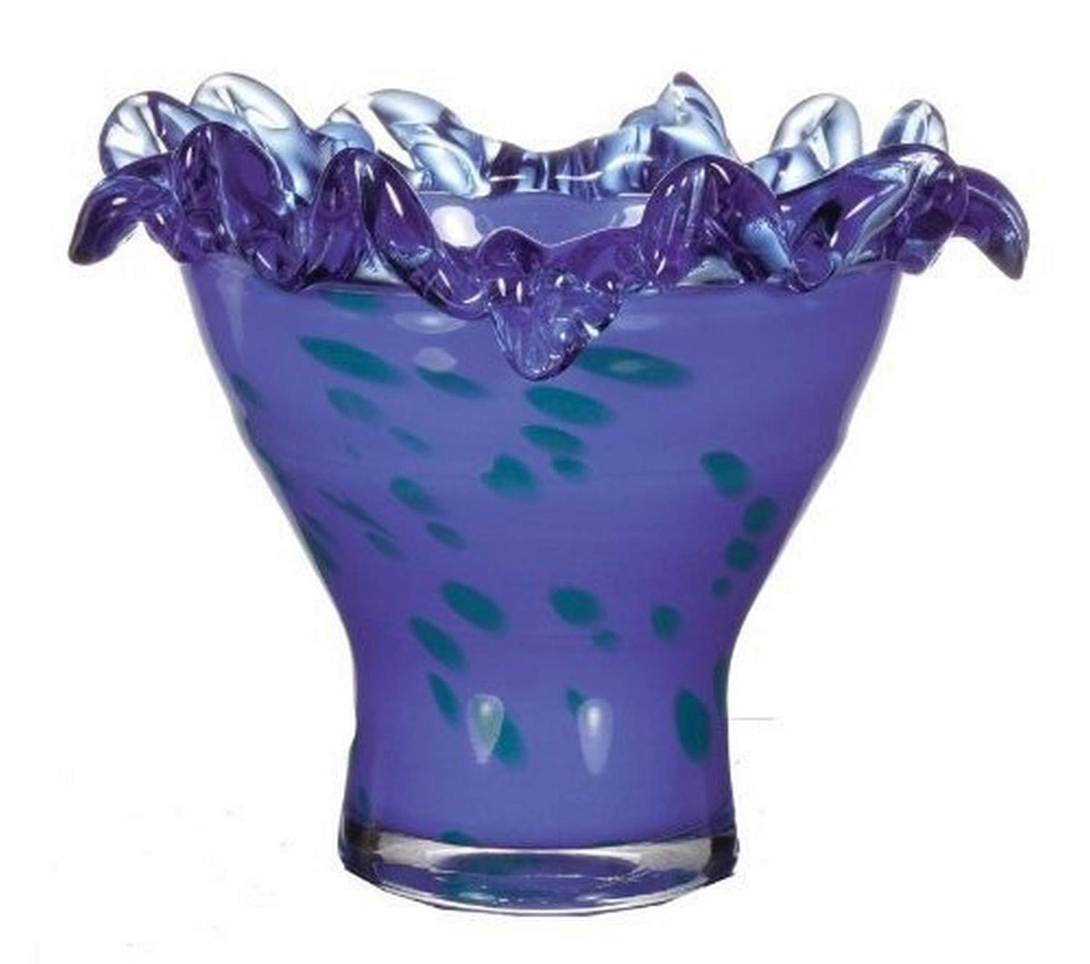 Ok Lighting 8.75 Inch Rnum-Inch Aqua Blue Glass Decorative Fruit Bowl