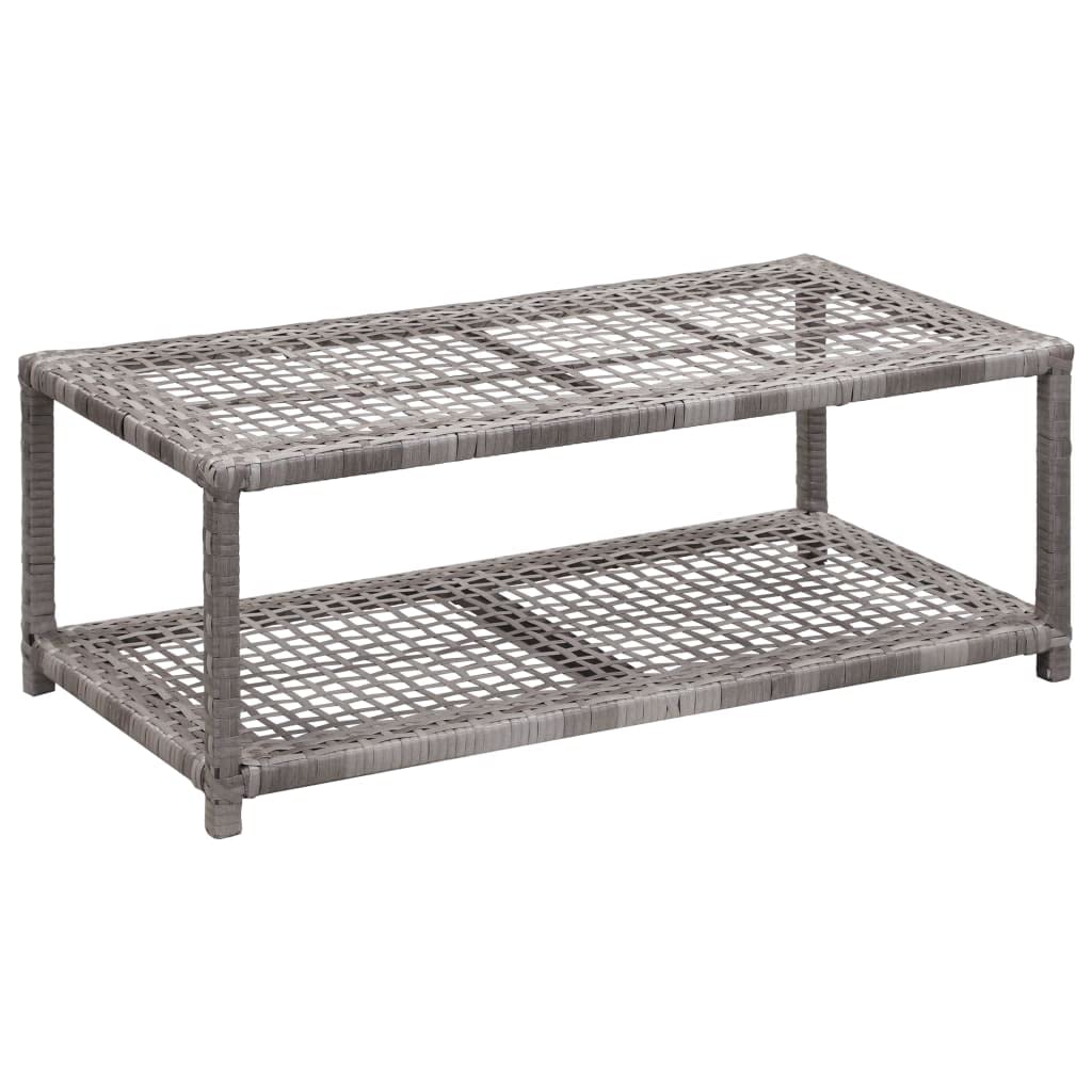 Shoe Bench Grey 80 X 40 X 30 Cm Poly Rattan