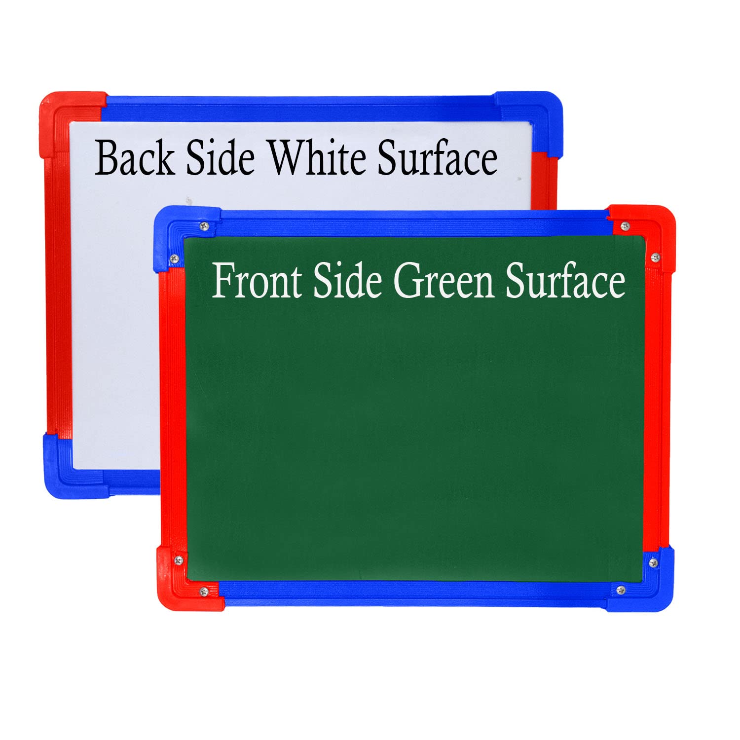 Eduway Glossy Marker Surface 2 in 1 Whiteboard + Green Chalk Board Slate On Back Side, Best for Kids Learning and Office Use (Si