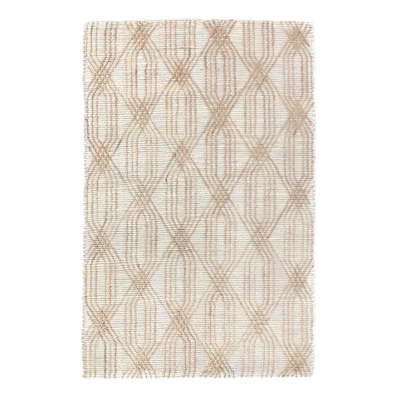 Kosas Home Tustin 108 x 144 Geometric Jute & Cotton Area Rug in Ivory/Natural