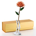 ECO SPACE Gold Dipped Rose, 24K Gold Rose - Genuine Hand-Dipped Real Rose in 24K Gold - One of a Kind Romantic Gift for Her - Pe