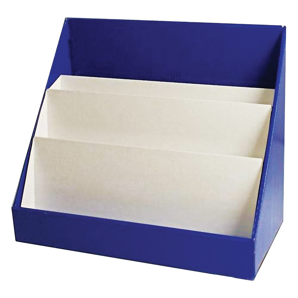 Classroom Keepers Sturdy Cardboard Book Shelf, 3-Tiered, Blue, 17&quot; H x 20&quot; W x 10&quot; D, 1 Unit