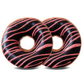Hyseas Round Throw Pillow 14 Inch Chocolate Pink Donut, 2 Pack 3D Digital Print, Decorative Plush Funny Food Shaped Seat Cushion