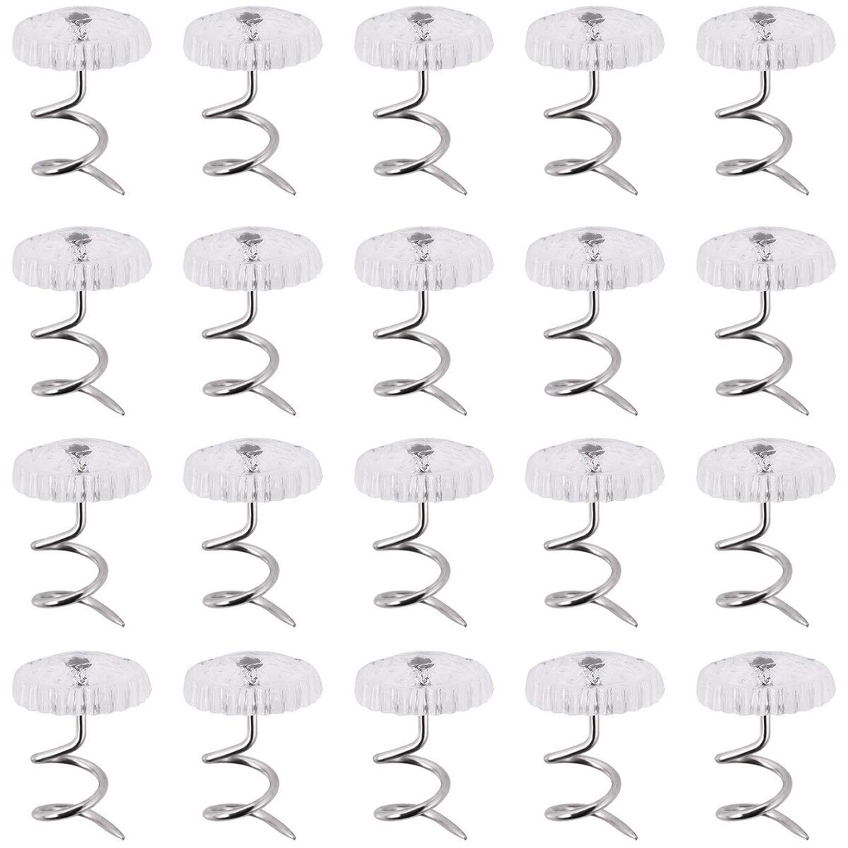 Akstore 100 Pcs Bed Skirt Pins Clear Heads Twist Pins For Upholstery, Slipcovers And Bedskirts, Bedskirt Pins (100Pcs)