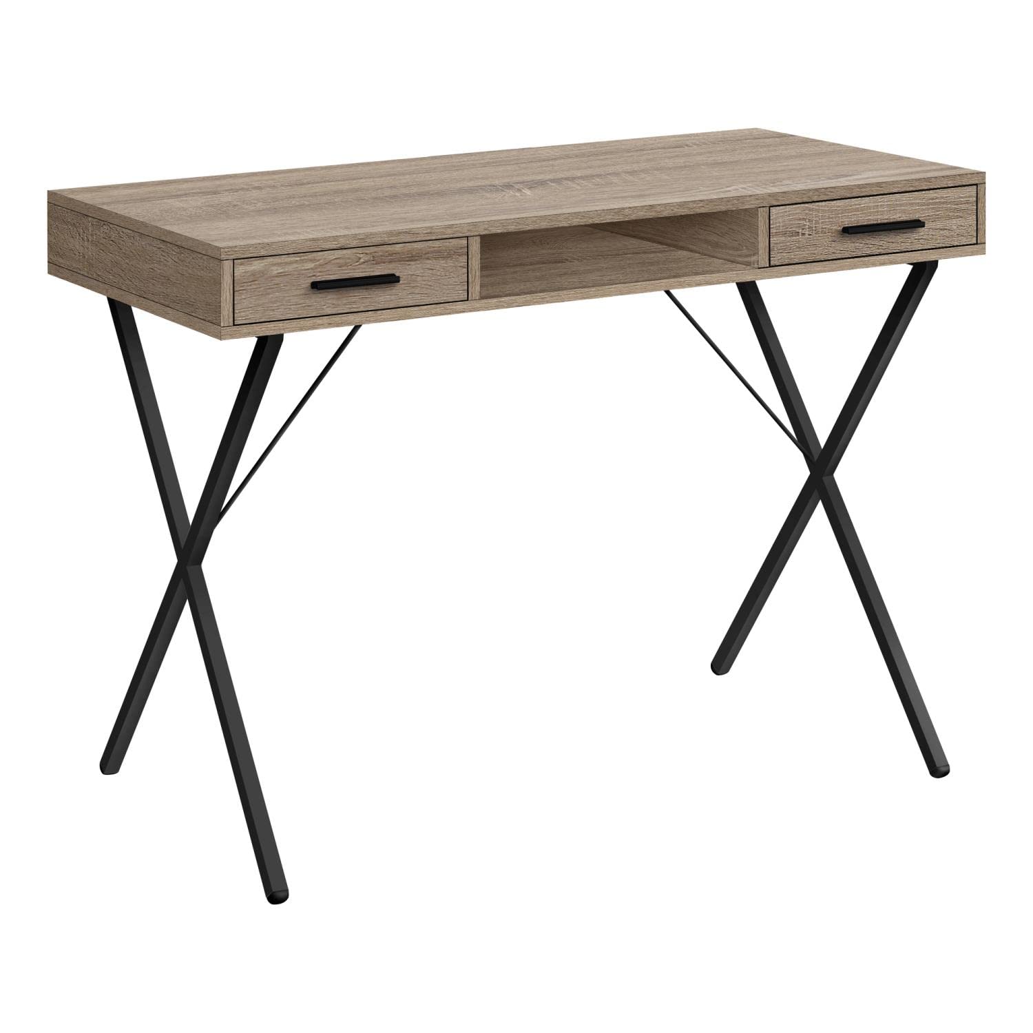 Monarch Specialties I 7796 Computer Desk, Home Office, Laptop, Left, Right Set-up, Storage Drawers, 42 L, Work, Metal, Laminate,