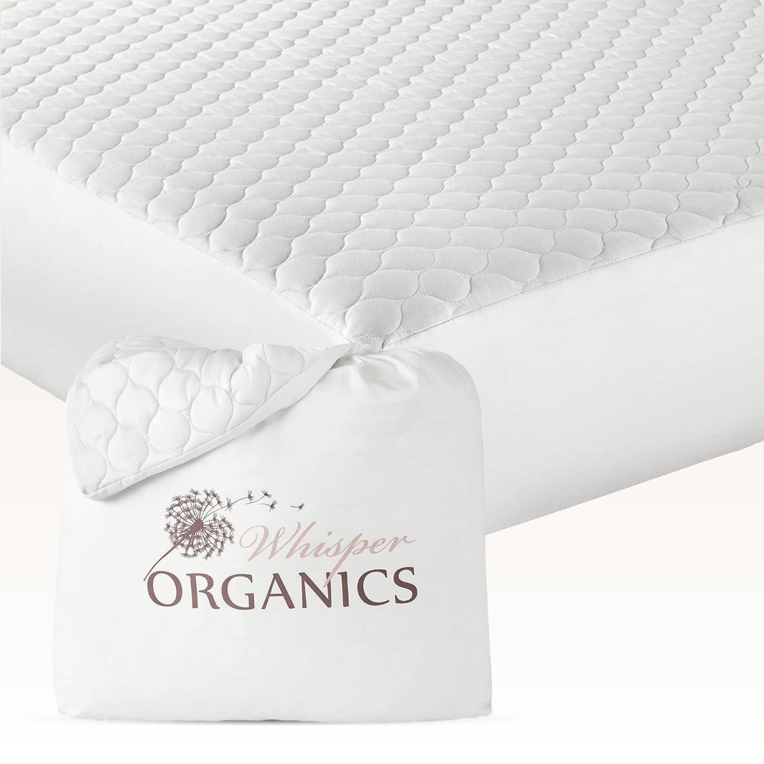 100% Cotton Organic Mattress Pad - Breathable & Cooling Mattress Protector Twin Size - Premium 300Gsm Quilted And Noiseless Mach