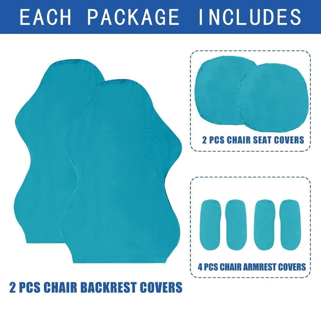 Saraflora Gaming Chair Cover, 2 Pack Teal - Stretchable, Removable, Protective Chair Cover For Armchair, Swivel Chair, Computer Boss Chair, Spandex Slipcovers