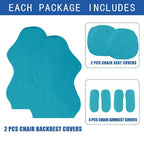 Saraflora Gaming Chair Cover, 2 Pack Teal - Stretchable, Removable, Protective Chair Cover For Armchair, Swivel Chair, Computer Boss Chair, Spandex Slipcovers