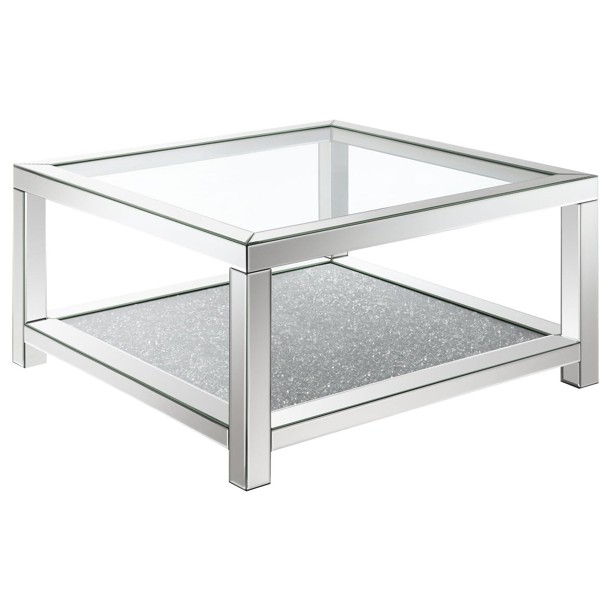 Coaster Home Furnishings Mozzi Rectangular Coffee Table with Glass Top Mirror