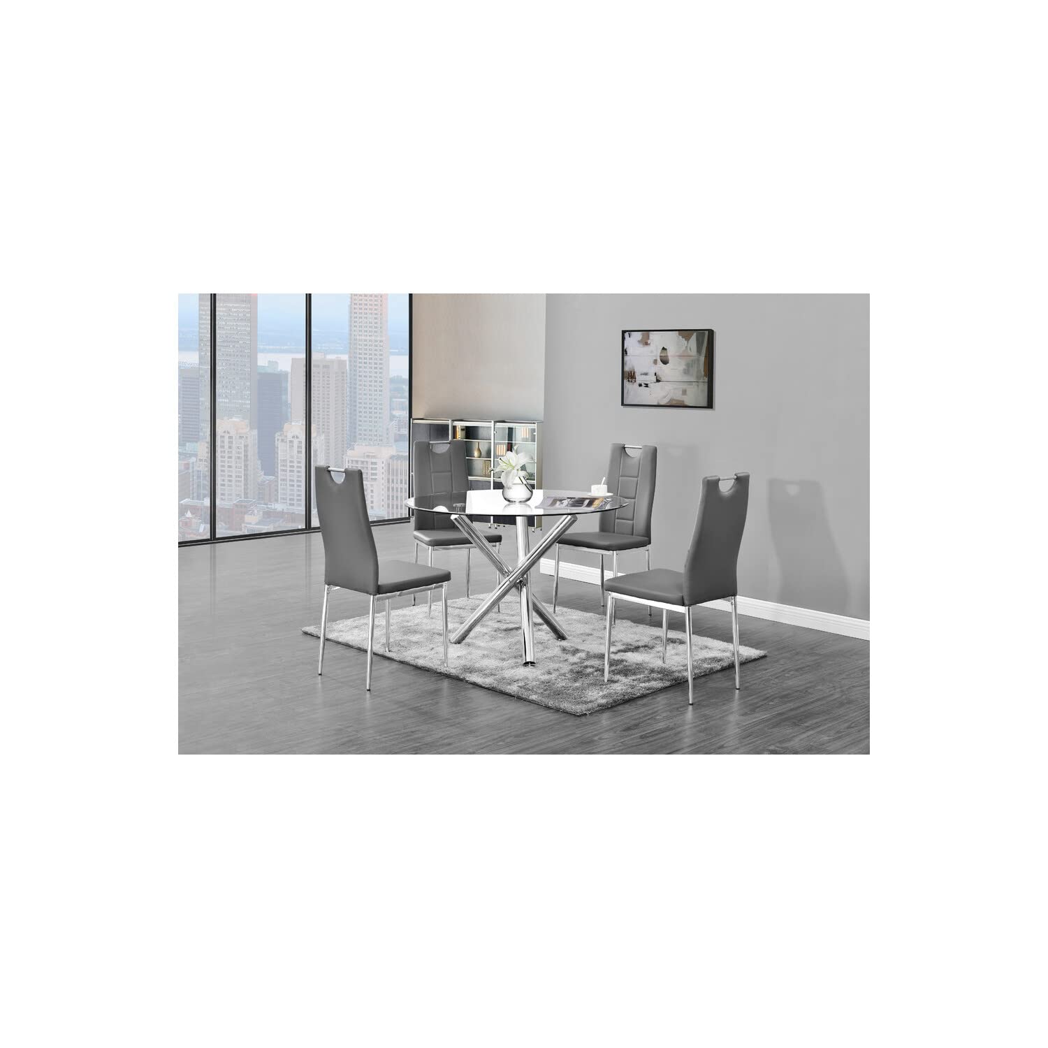 Best Master Furniture Crystal Dining Chairs Set Of 2, Grey